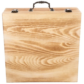DREWNIANE PUDEŁKO NA PREZENTY RETRO 30X30X10CM PUDEŁKA NA BIŻUTERIĘ