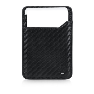 Skórzany magnetyczny portfel do iPhone MagSafe Etui na karty RFID Czarny