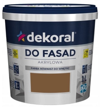 DEKORAL AKRYLOWA FARBA DO FASAD brązowy 10L