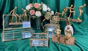 ФИГУРКА ПАРА ДРУЗЕЙ ДЕРЕВО И ЗОЛОТО 14 СМ ПОДАРОК