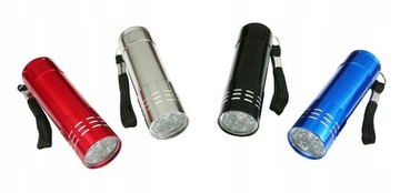 MINI LATARKA ALUMINIOWA 9 LED PORĘCZNA