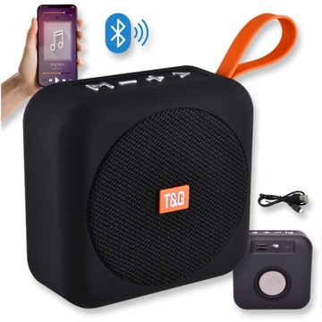 GŁOŚNIK BLUETOOTH PRZENOŚNY BEZPRZEWODOWY USB RADIO FM WODOODPORNY CZARNY
