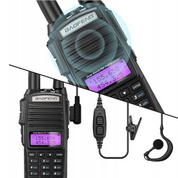 Портативная рация Baofeng UV-82, 8 Вт, высокая мощность, 2000 мАч для улицы