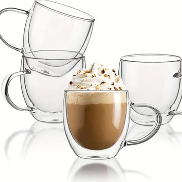 Szklanka na kawę z podwójnym dnem ścianka na latte kawę herbatę 250 ml 1szt