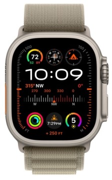 APPLE Watch Ultra 2 GPS Cellular, титановый корпус, 49 мм, с оливковой альпийской петлей