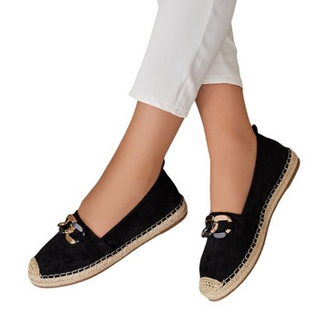 CZARNE ESPADRYLE DAMSKIE VELANAM 38