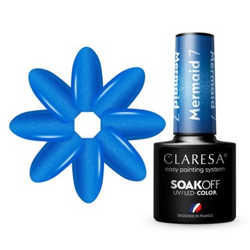 CLARESA BROKATOWY LAKIER HYBRYDOWY 5ml MERMAID 7