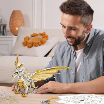 Piececool 3D металлические пазлы Glorystrom Dragon в сборе, наборы моделей головоломки