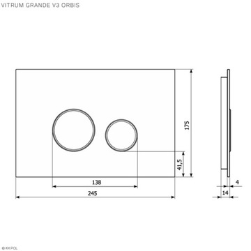 КНОПОЧНАЯ ПАНЕЛЬ KK-POL VITRUM GRANDE V3 ORBIS