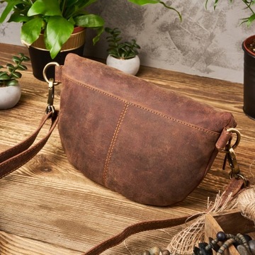 КОРИЧНЕВАЯ ВИНТАЖНАЯ КОЖАНАЯ НАСТЕННАЯ СУМКА T-36-BR