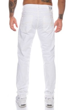 Spodnie Cipo Baxx Jeansy Białe Slimfit z elastanem