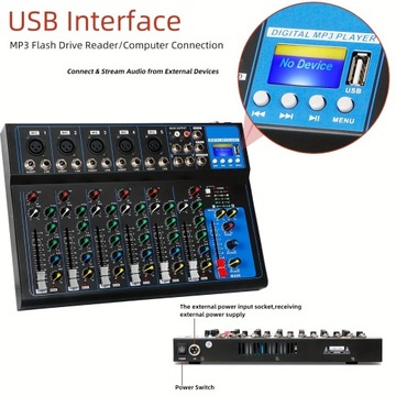 Depusheng HT7 Audio Mixer Портативный USB-аудиомикшер для D