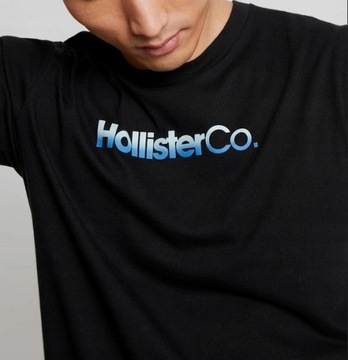 HOLLISTER Czarna Koszulka T-shirt Logo _ S