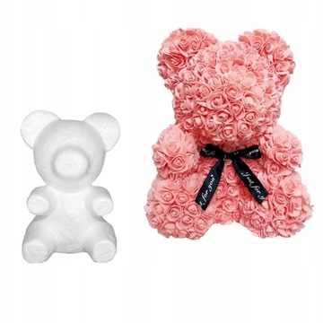 Miś styropianowy Rose Bear 20cm 400 róż korona