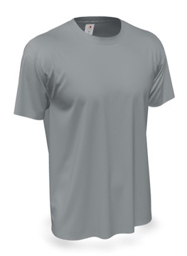 Klasyczna koszulka T-shirt bawełna krótki rękaw szara 155 g pod nadruk L