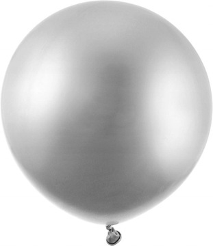 Balon Chromowany Platynowy Srebrny Ślub 61 cm