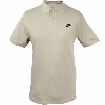 NIKE POLO MĘSKA KOSZULKA POLÓWKA T-SHIRT BEŻOWY BAWEŁNIANY *WYPRZEDAŻ*