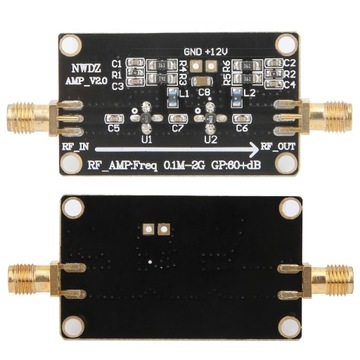 LNA 0.1M-2G Wzmacniacz szerokopasmowy RF 60dB