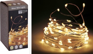 Световые провода Лампы 120 MicroLed 12 метров Электрический теплый белый