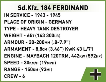 COBI KLOCKI Klocki Sd.Kfz. 184 Фердинанд
