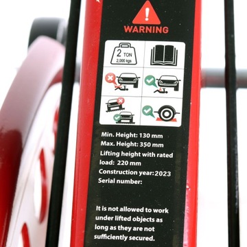 Podnośnik Samochodowy Hydrauliczny Żaba Lewarek 2T 130-350mm + Guma