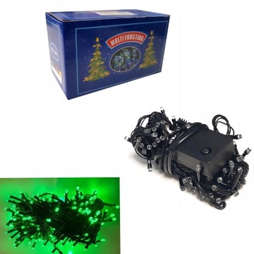 100 LED LAMPKI CHOINKOWE ZIELONE