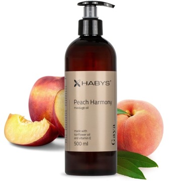 OLEJEK DO MASAŻU GAYA PEACH HARMONY 500 ML NATURALNY NAWILŻA ODMŁADZA HABYS