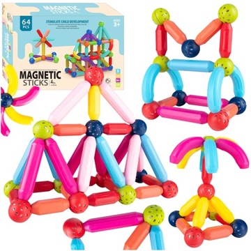 KLOCKI MAGNETYCZNE KONSTRUKCYJNE EDUKACYJNE ZESTAW