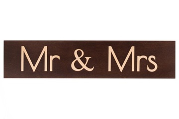 Tablice ślubne do samochodu - Mr&Mrs - ozdobne