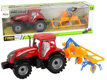 TRAKTOR POJAZD ROLNICZY ZABAWKA DLA DZIECKA Ciągnik ze Zgrabiarką PREZENT