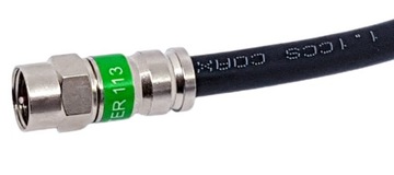 Kabel koncentryczny przewód antenowy 1M czarny Wtyk F-Wtyk F 1,1Cu