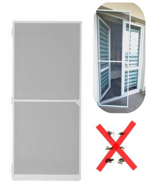 MOSKITIERA DRZWIOWA ALUMINIOWA SIATKA NA DRZWI 100x215 230 210 Biała ANTRAC