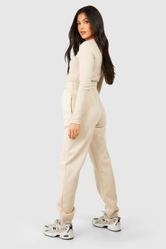 BOOHOO JOGGERS 42 БЕЖЕВЫЕ ДЛИННЫЕ КЛАССИЧЕСКИЕ ГЛАДКИЕ СПОРТИВНЫЕ БРЮКИ