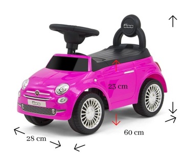 RIDE-ON PUSHER РОЗОВЫЙ FIAT 500 HORN MELODY