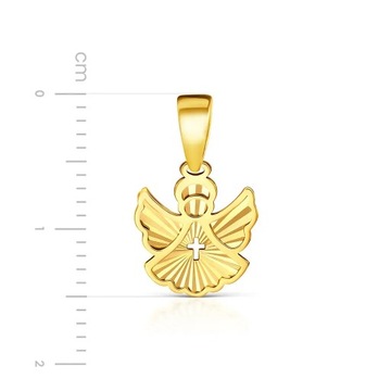 Złota zawieszka diamentowany Anioł złoto 585 wisiorek aniołek na prezent