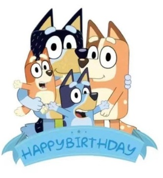 TOPPER na tort urodzinowy BLUEY i BINGO urodziny