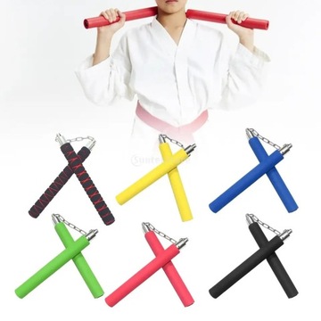 Нунчаки тренировочные, нунчаки рифленые, нунчаки пенопластовые + металлическая цепочка 24 часа