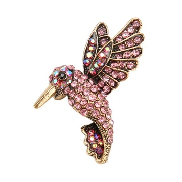 Брошь Птица Украшение Горный Хрусталь Блестящий Ретро