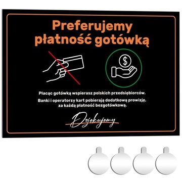 Tablica PCV WSPARCIE PRZEDSIĘBIORCÓW PŁATNOŚĆ GOTÓWKĄ 30x20 Druk UV