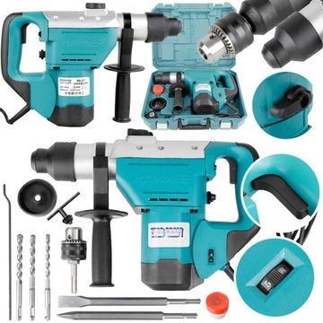 MŁOTOWIERTARKA MŁOT UDAROWY WIERTARKA SDS + WALIZKA +DŁUTA + WIERTŁA UDAR