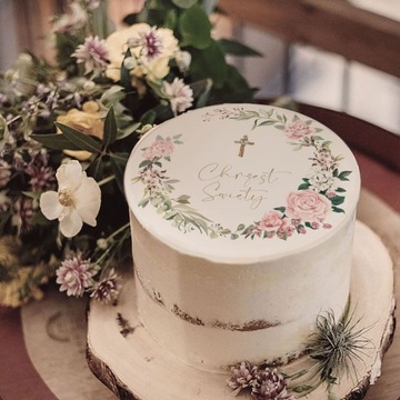 ВОЛНА для торта Крещение Рустик 20см UNI