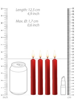 Ой! Свечи Teasing Wax, 4 шт., красные