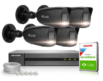 HiLook Zestaw do monitoringu IP 4MPx Detekcja sylwetek Dual Light Aplikacja