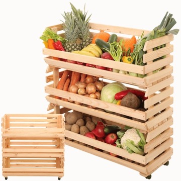 Skrzynie na warzywa regał na warzywa owoce skrzynka regał 3x77cm KÓŁKA