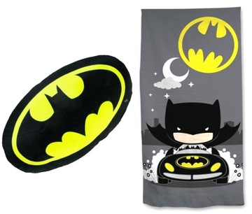 ZESTAW DLA DZIECKA BATMAN RĘCZNIK + PODUSZKA PRZYTULANKA PREZENT