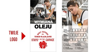 Zawieszki serwisowe WYMIANA OLEJU 216 szt WŁASNE DANE / LOGO