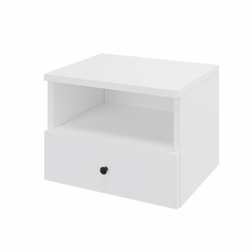 Szafka nocna wisząca, szuflada z uchwytem i półka, szerokość 50 cm