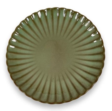 TALERZ OBIADOWY CERAMICZNY 25,5 ZIELONY SERIA RADOŚĆ