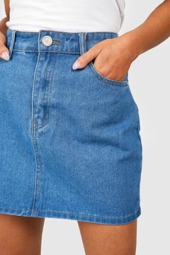 Boohoo Petite niebieska spódnica jeansowa mini 40
