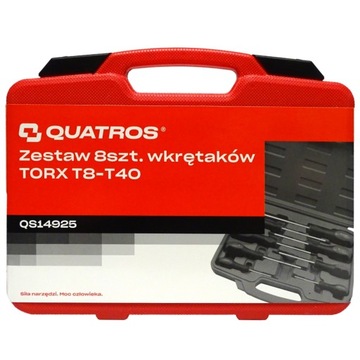 Torx torxy T8-T40 wkrętaki zestaw wkrętaków 8 el. Quatros